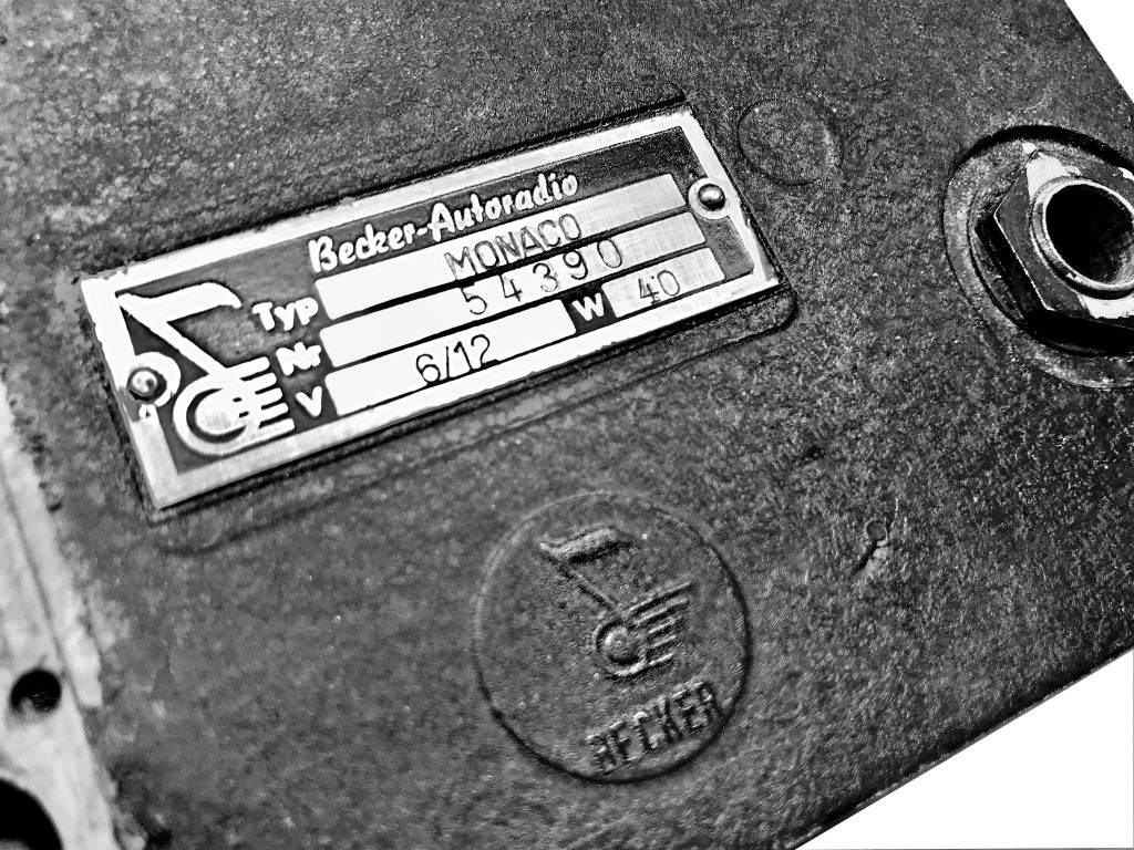 1953 Becker Monaco identification plate